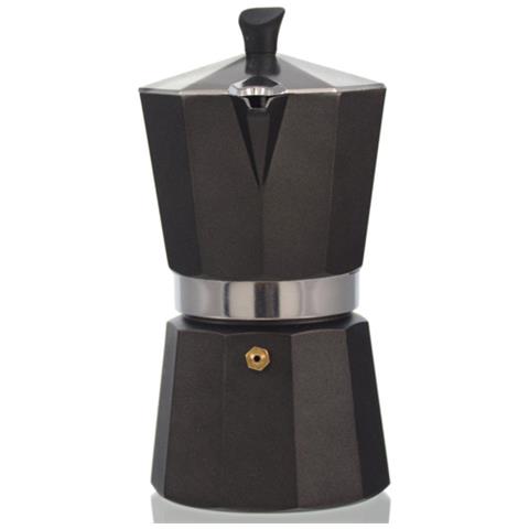 Caffettiera 3 Tazze Moka Kaffettiera In Alluminio Antracite Ergonomica Pedrini - Foto 2